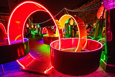 The Christmas illuminations seen in the city s' old town.