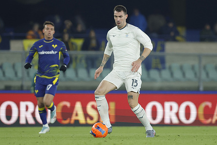 Alessio Romagnoli of SS Lazio during the Italian Serie A soccer match Hellas Verona vs SS Lazio at Marcantonio Bentegodi Stadium. Hellas Verona 0 - 1 SS Lazio