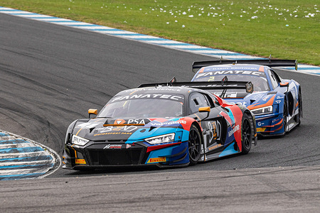Yasser Shahin / Christopher Mies (#1 Audi The Bend Motorsport Park Audi R8 LMS Evo) during Race 2 of the Fanatec GT World Challenge Australia at Phillip Island Grand Prix Circuit.