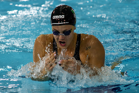 Martina Carraro of Italy in action on Day 5 Women's 200m breaststroke during the LEN European Short Course Swimming Championships.