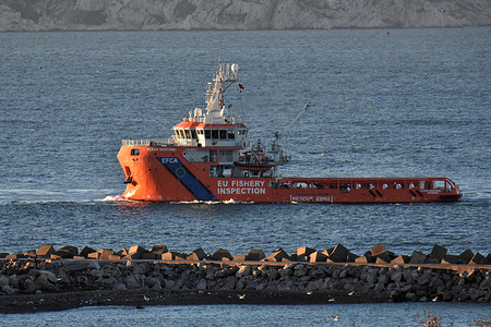 The offshore supply ship Ocean Sentinel arrives at the French Mediterranean port of Marseille.