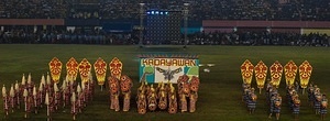 Marikina Sports Center,Marikina,NCR,Philippines, Marikina, NCR, Philippines - 11/12/2017: Kadayawan Festival feature their 
friendly characteristics that was derived from the greeting "Madayaw".The Biggest Annual Philippine Rehiyon-Rehiyon Festival was once again celebrated this month with the theme “Unity In Diversity” which the main goal is to unite all individuals coming from different region in the nation. The festival showcases the diverse culture and attitudes of Filipinos around the country to bond as one in a big dance celebration. It serves as a tribute to local groups/community who came from other regions of the country and choose to stay and settle in the city.