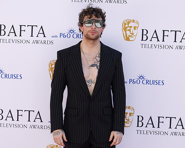 Tom Grennan attends the BAFTA Television Awards 2025 at the Royal Festival Hall in Waterloo, London.