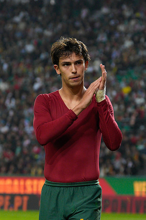 Joao Felix from Portugal in action during UEFA European Qualifiers group J football match between Portugal and Iceland at Est‡dio da Luz. Final Score: Portugal 2:0 Iceland