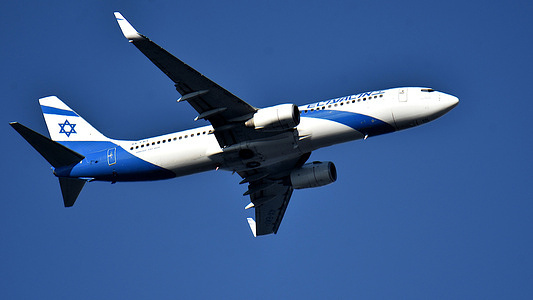 EL AL Airlines plane arrives at Marseille Provence Airport, France.