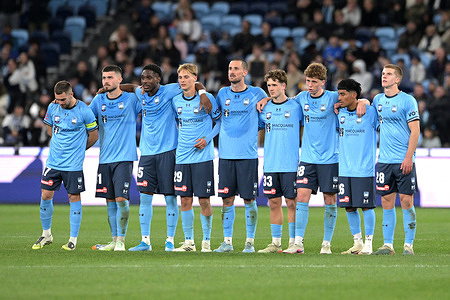 Sydney FC players seen during the 2026 Sydney Super Cup match between Tottenham Hotspur and Sydney FC held at the Allianz Stadium. Final score: Tottenham Hotspur 1:1 Sydney FC.
Penalties: Tottenham Hotspur 4:2 Sydney FC.