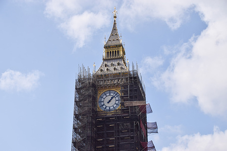 Big Ben's renovated clock face has been unveiled as refurbishment nears completion.
Renovation of the famous landmark, whose official name is Elizabeth Tower, began in 2017 and is expected to be completed by early 2022.