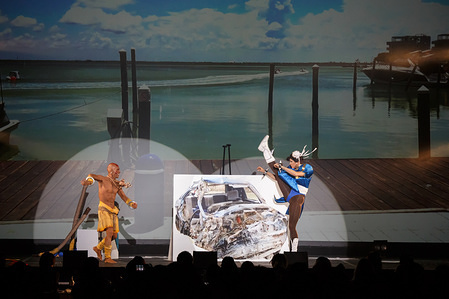 Mexican cos players seen performing.
Cos players from 36 different countries gathered in Nagoya to perform during the annual Cos play summit in central Japan.