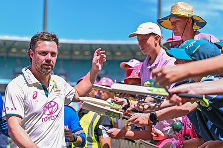 Fans applaud and cheer Travis Head of Australia after Australia won the series on day three of the Fifth Men's Test Match in the Border-Gavaskar Trophy series between Australia and India at Sydney Cricket Ground (SCG). Australia wins the Border-Gavaskar Trophy series (3-1) after winning the Fifth Test match between Australia and India at the Sydney Cricket Ground by 6 wickets. Final Scores: India - 185/10 in 72.2 overs (1st innings), Australia 181/10 in (50.6) overs (1st innings); India - 157/10 in 39.5 overs (2nd innings), Australia - 162/4 in 27 overs (2nd innings).