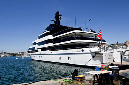 Yacht STARFIRE is docked at the French Mediterranean port of Marseille.