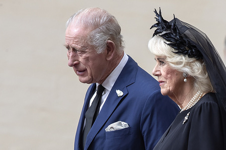 Britain's King Charles III (L) and Queen Camilla (R) arrive at San Damaso courtyard at the Vatican, where they will meet with Pope Leo XIV (not seen in picture). A historic ecumenical prayer service took place in the Sistine Chapel, where Pope Leo XIV and King Charles III prayed together — the first such event in 500 years since the Reformation. Joined by the Anglican Archbishop of York, Stephen Cottrell, the service symbolized reconciliation and unity between the Catholic and Anglican Churches. Centered on shared concerns for environmental stewardship, it marked a significant milestone in fostering spiritual fellowship between the two faiths.