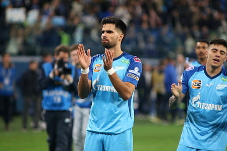 Rodrigo de Souza Prado, known as Rodrigo (C) of Zenit seen in action during the Russian Premier League football match between Zenit Saint Petersburg and Pari Nizhny Novgorod at Gazprom Arena. Final score; Zenit 1:0 Pari Nizhny Novgorod.