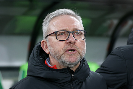 Jerzy Brzeczek , Coach of Poland seen during the UEFA Under 21 eliminations Euro 2027 match between Poland and Armenia at Municipal Stadium. Final Score ; Poland 4:1 Armenia.
