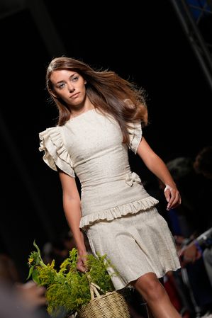 A model walks the runway during Francisca Nabinho fashion show at ModaLisboa Priority, Lisbon Fashion Week in Lisboa.
