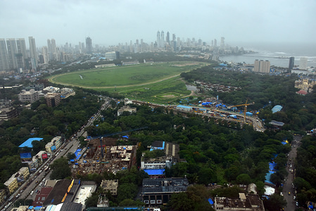View of Race course of Mumbai, Haji Ali, Lower Parel station, town buildings, Arabian Sea etc.
An Aerial View of Mumbai city from 40th floor of hotel St. Regis in Lower Parel area in Mumbai.