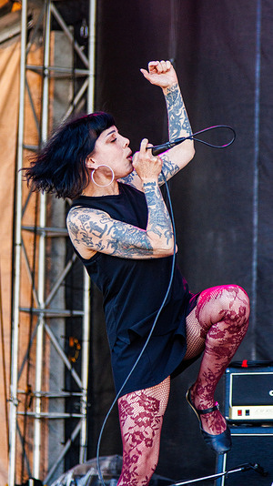 Bif Naked performs during Rockin' Thunder at the Exhibition Grounds Racetrack.