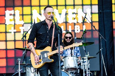 El Niven of El Niven and the Alibi performs during the Together Again YEG Festival at Northlands Exhibition Grounds in Edmonton.