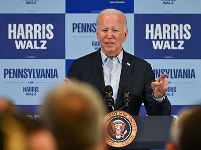 President Joe Biden speaking to labor union members at Carpenters Local 445, in Scranton. President Joe Biden traveled to Scranton, PA to speak at the Carpenters Union 445. This is Biden's third visit to this Union Hall.
