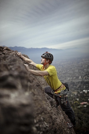 Juan Pablo Mohr, Chilean mountaineer (34 years old) seen climbing a hill in Santiago de Chile during a training session months before the expedition in the river on Manquehue hill in Santiago, Chile. He is the first Chilean to reach the summit of Everest without the help of oxygen. In addition, he became the first Chilean to reach four peaks above 8,000 meters without oxygen support.
