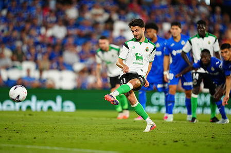 Andres Martin of Racing Santander seen in action during the LaLiga EA Sports 2026/27 match between Getafe CF and Real Racing Club de Santander at Estadio Coliseum. Final Score: Getafe CF 1:0 Real Racing Club de Santander.