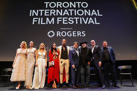 Vivien Rujder, Franciska Törőcsik, Mariann Hermányi, Elena Rusconi, Gellért L. Kádár, Robert Lantos, Rade Šerbedžija, Balázs Lengyel and Bán Mór attend the premiere of "Rise of the Raven" during the 2025 Toronto International Film Festival at TIFF Lightbox.