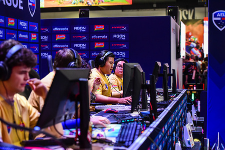 Gamers seen competing at PAX AUS Convention.