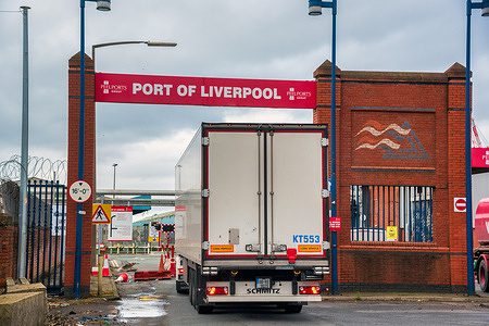 A lorry enters the Port of Liverpool.
The UK HGV (Heavy Goods Vehicle) driver crisis could get worse as threat of new DVLA (Driver and Vehicle Licensing Agency) strike. Industrial action could not come at a worse time as nation already struggling with crisis that has led to empty shelves and fuel shortages and Ports having a backlog of containers with the Government taking action to tackle the shortage of HGV drivers.