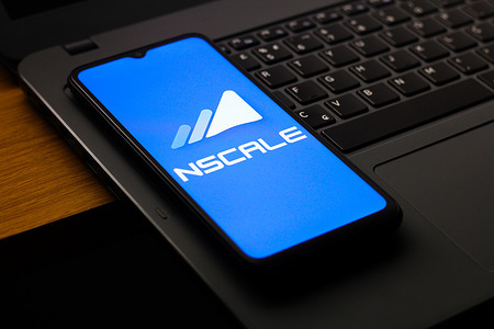 In this photo illustration, the Nscale logo is seen displayed on a smartphone screen.