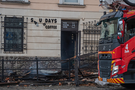 Fire engines stand by a burning building after a drone attack Emergency services are cleaning up the aftermath of a Russian drone strike on the 15th-century Bernardine Church and Monastery, a UNESCO World Heritage Site in central Lviv. At around 4:30 p.m., Russia launched at least 5 drones over Lviv. Multiple hits and 19 injuries were reported, at least two of them in serious condition. Russia has launched more than 948 drones over Ukraine this 24 hours. 906 of them were shot down. This is one of the most massive attacks since the war began.