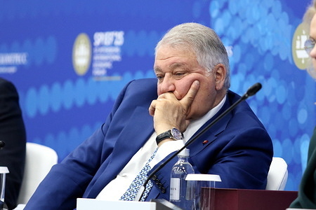 Mikhail Kovalchuk, President, National Research Centre "Kurchatov Institute" seen during the Healthy Longevity without Compromise session of the XXVIII St. Petersburg International Economic Forum at the Expoforum Convention and Exhibition Center.
