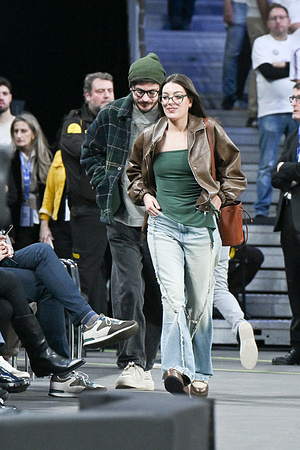 Spanish singer Ana Guerra seen during the EuroLeague match between Real Madrid and Paris Basketball at Movistar Arena.