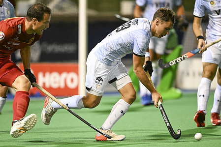 Thomas Habif of Argentina Men's National field hockey team in action during the 2022/23 International Hockey Federation (FIH) Men's Pro-League match between Argentina and Spain held at the Tasmanian Hockey Centre in Hobart. Final score Spain 4:3 Argentina.
