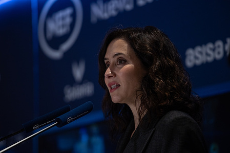 Isabel Díaz Ayuso, President of the Community of Madrid, attends an informational breakfast organized by the Nueva Economía Forum platform at the Four Seasons Hotel in Madrid.