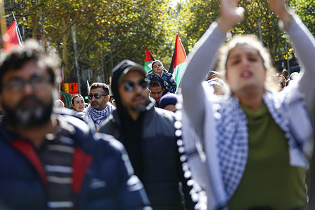 Protesters march through Melbourne during the Nakba Day rally. A Nakba Day rally in Melbourne marked the 77th anniversary with participants marching approximately 6 kilometres from the State Library to St Kilda Beach. The demonstration included a protest outside the U.S. Consulate, denouncing U.S. support for Israel amid the ongoing conflict in Gaza. The rally expressed solidarity with the Palestinian struggle and called for justice and an end to Israeli occupation. Nakba Day commemorates the 1948 displacement of over 750,000 Palestinians during the creation of the state of Israel.