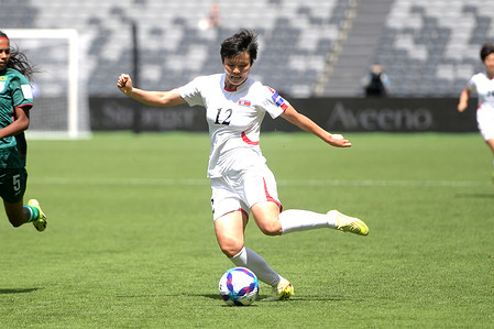 Hong Song-Ok of Democratic People's Republic of Korea women football team seen in action during the AFC 2026 Women's Asian Cup Group B match between Bangladesh and Democratic People's Republic of Korea held at the Western Sydney Stadium. Final score; Democratic People's Republic of Korea 5:0 Bangladesh.