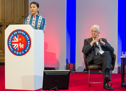 Dr Keyu Jin, Associate Professor of Economics at the London School of Economics, during her intervention at the Margaret Thatcher Conference on China and Britain at Guildhall.