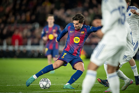 Ferran Torres of FC Barcelona seen in action during a UEFA Champions League match between FC Barcelona and Copenhagen at Spotify Camp Nou. Final score FC Barcelona 4 :1 Copenhagen