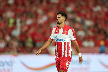 Rodrigao de Souza Prado of Craven Zvezda is seen during the UEFA Champions League 2025/2026 match between Craven Zvezda and Lech Poznan at Rajko Mitic Stadium. FInal Score; Craven Zvezda 1:1 Lech Poznan.