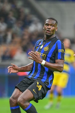 Yoan Bonny of Inter seen in action during Serie A 2026/27 football match between Inter and Parma at San Siro Stadium. Final score; Inter 3 : 0 Parma.