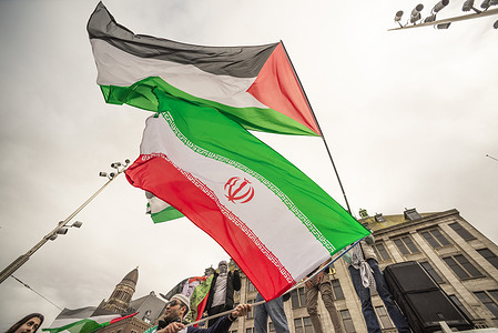 Pro-Palestinian protesters wave flags, during the demonstration. Land Day Protest, for Palestine on the Dam in Amsterdam and then a walk through the city centre, was led by a substantial crowd of demonstrators. ‘Land Day serves as a powerful symbol of the Palestinian people’s deep connection to their ancestral land and their ongoing struggle against displacement. On this day, we take to the streets of Amsterdam to stand in solidarity, demand justice, and honor those who protect the land.’ Text by: Palestijnsegemeenschap.nl.