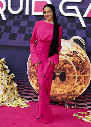 Zainab Jiwa attends the Squid Game: Season 3 UK Premiere at the Barbican in City Of London.