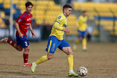 Andriy Remenyuk of AVIA Swidnik seen in action during STS Polish Cup 2025/2026 football match between AVIA Swidnik and Rakow Czestochowa at Stadium Swidnik (Swidnik). Final score AVIA Swidnik 1 : 1 Rakow Czestochowa.