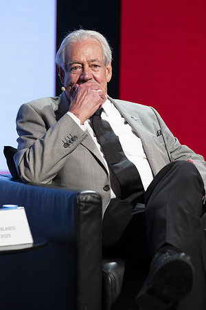 Mexican writer Gonzalo Celorio, seen during the tribute ceremony for Cervantes Prize winner at the Caja de las Letras (Box of Letters), at the Cervantes Institute.