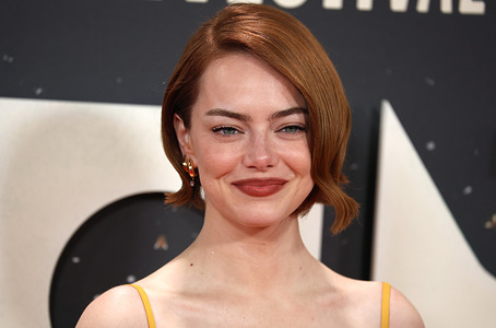 Emma Stone attends the "Bugonia" UK premiere at the 69th BFI London Film Festival at The Royal Festival Hall.
