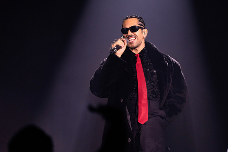 Alessandro Mahmoud, well known as Mahmood performs live at Palapartenope in Naples.