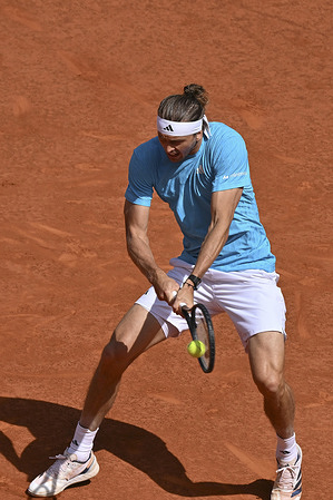 Alexander Zverev of Germany plays against Mariano Navone of Argentina (Not in picture) in the Men's Singles Round of 64 match during the Mutua Madrid Open 2026 tournament celebrated at La Caja Magica on April 25, 2026 in Madrid, Spain. Victory of Alexander Zverev 1-6, 6-3, 3-6.