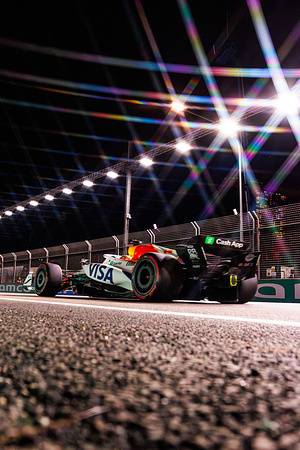 Isack Hadjar of France drives the (6) Visa Cash App Racing Bulls Formula One Team VCARB 02 during practice session two ahead of the F1 Grand Prix of Singapore at the Marina Bay Street Circuit.