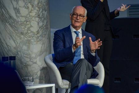 Franco Gabrielli speaks during the launch event of the new center-left political movement "Più Uno" at the Salone delle Colonne in Rome.