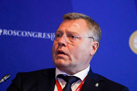 Igor Babushkin, Governor of Astrakhan Region attends a Russia-Iran session in the framework of the St. Petersburg International Economic Forum 2022 (SPIEF 2022).