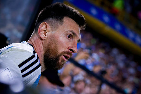 Lionel Messi of Argentina seen during the match between Argentina and Uruguay as part of FIFA World Cup 2026 Qualifier at Estadio Alberto J. Armando in La Boca. Final score: Argentina 0 - 2 Uruguay